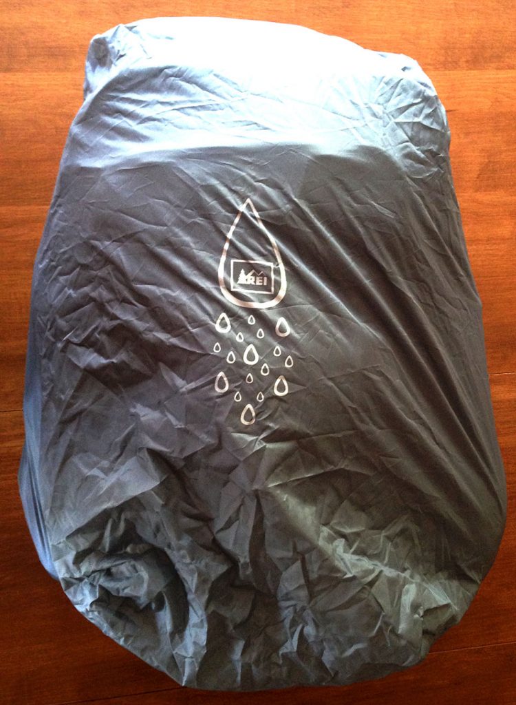 The 40L raincover fits well on the Tortuga - Tortuga now makes a custom cover for their bags (REI 40L pictured)