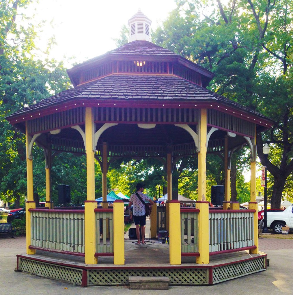 with live music from the park gazeebo