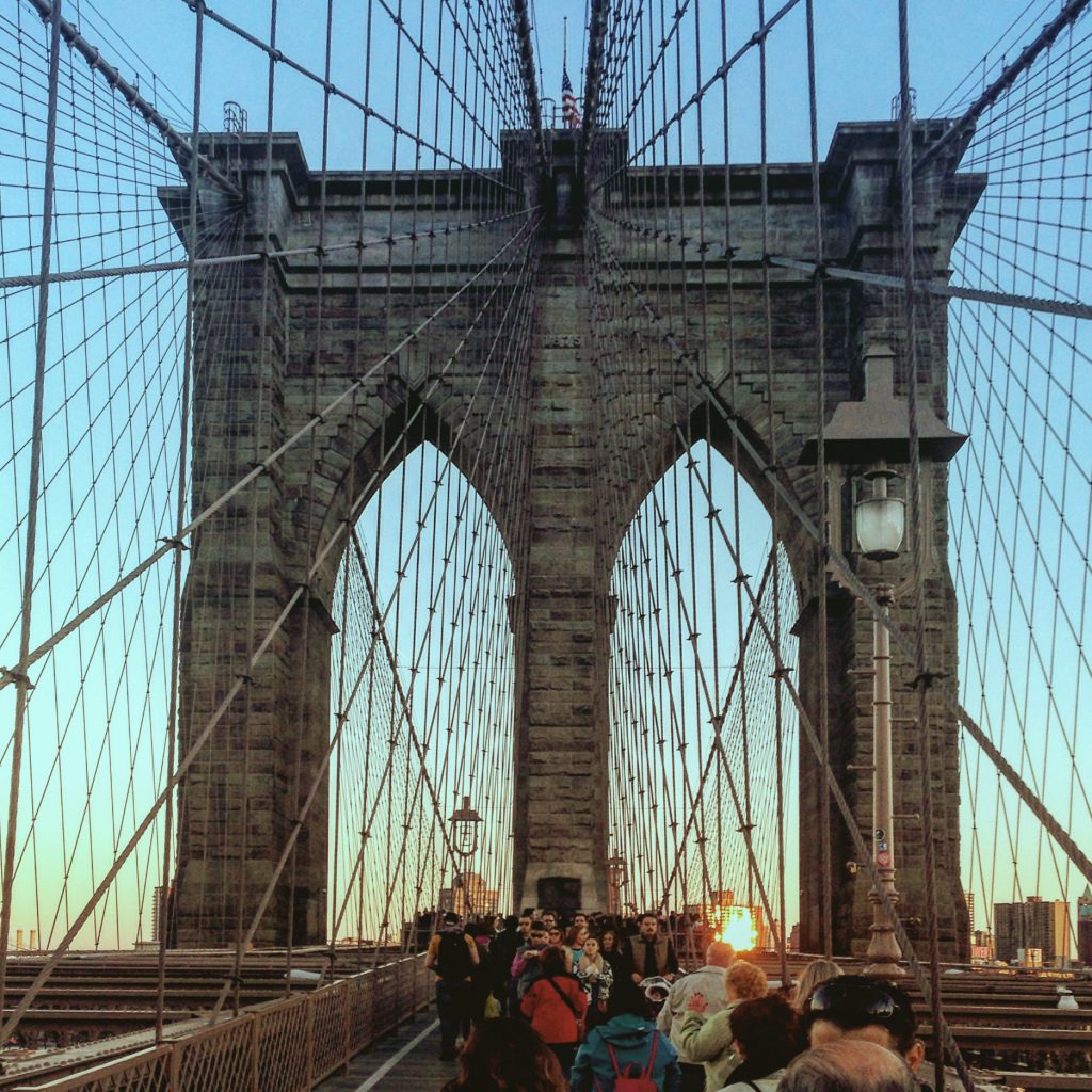The Brooklyn Bridge, an echo of architecture from Cincinnati. Both bridges built by John A. Roebling.
