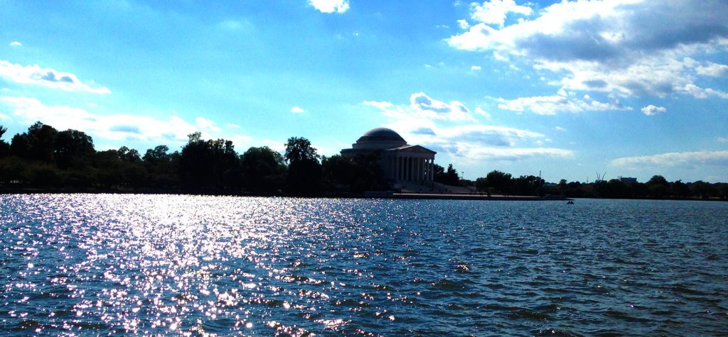 The Jefferson Memorial sits the Potomac Tidal Basin