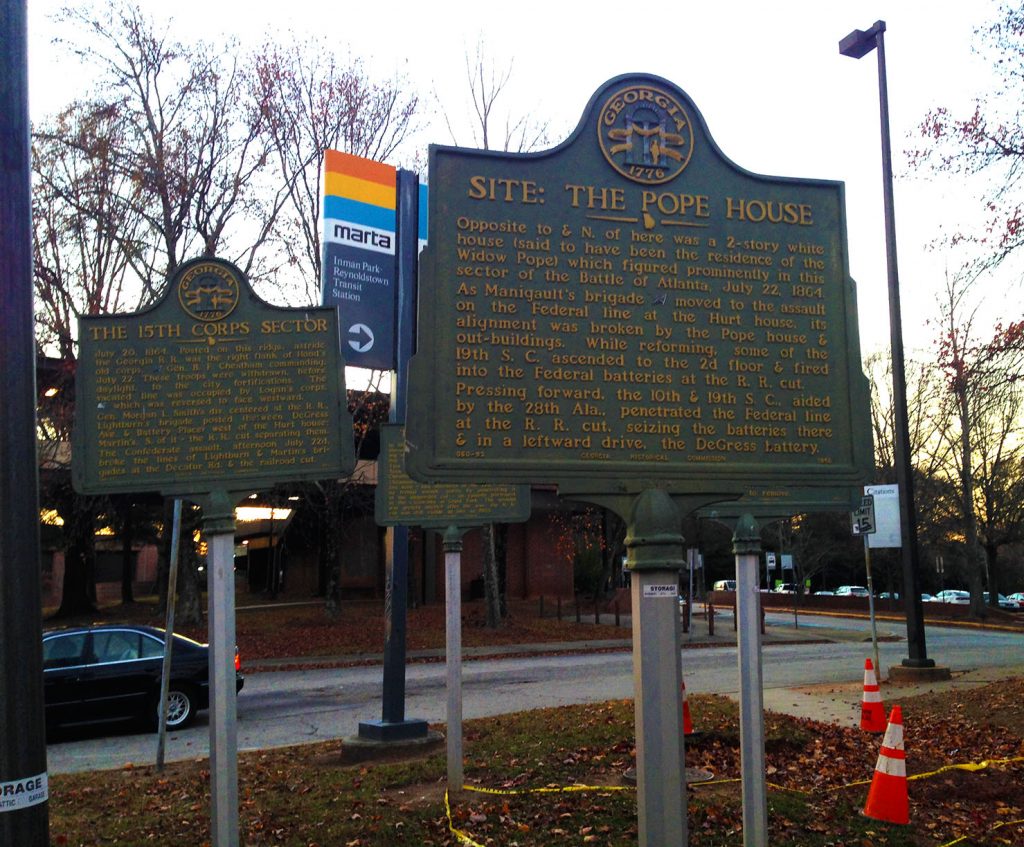A local grove of historic markers